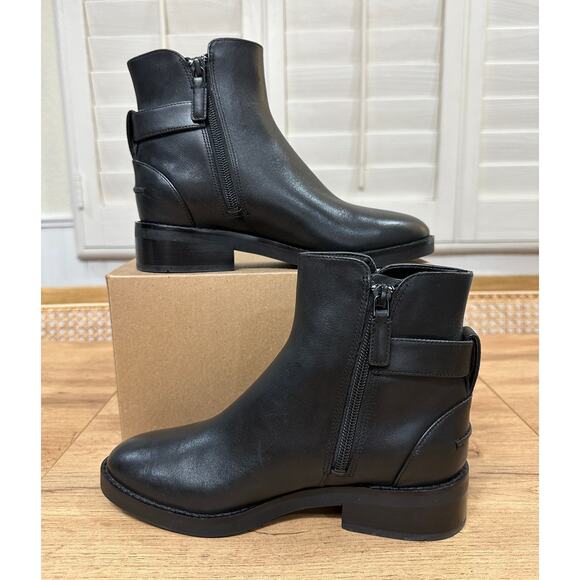 Cole Haan Hampshire Buckle Ankle Boots Black Leather Size 5/5.5 NIB Classic - Picture 14 of 14